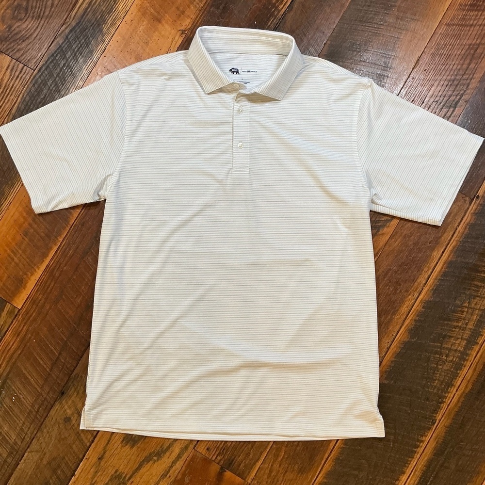 Onward Reserve Birdie Stripe Performance Polo Mirage Grey Size L - Picture 2 of 7